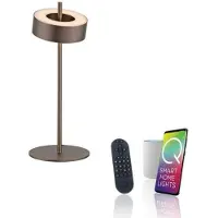 Paul Neuhaus Smart LED-pöytävalaisin Q-Rotate tummanruskea 40 cm Q-Rotate, himmennettävä, Ruskea/ruoste, Olohuone/ruokailutila, Alumiini, Moderni