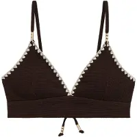 We fashion Bikinitoppi tummanruskea / valkoinen
