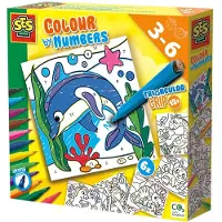 SES Creative - Maalaa numerolla - Tussit M. Kolmion muotoinen ot - - OneSize - Askartelusetit