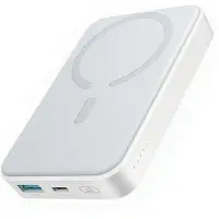 JOYROOM Power Bank Magnetic Wireless charging, MagSafe, C+U, PD 20W, 10000 mAh, with USB - Lightning cable (0.25m) White (JR-W020)