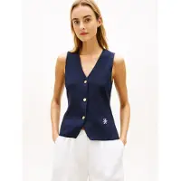 Tommy Hilfiger for woman. WW0WW49707 Premium knitted waistcoat navy (S), Casual, Cotton