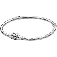 Pandora Moments hopeinen tynnyri käärmeketju rannekoru 594596C00-18