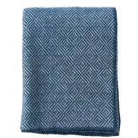 Klippan Yllefabrik Diamonds Huopa 130x180 Cm - Huovat & Peitteet Lampaantalja Sea Blue - 219104