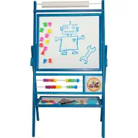 3toysm Rotary board with 2-row abacus blue