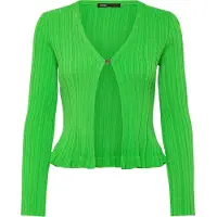 Maje Ribbed And Ruffled Knitted Cardigan - Green - 40