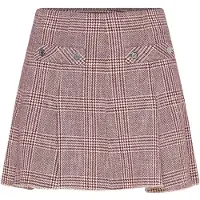 Maje Checked Skirt With Godets - Burgundy - 38