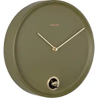 Karlsson Wall Clock Esencia Cuckoo Luxury Green - Khaki green - Ø 30 CM