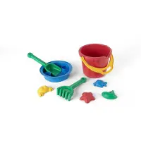Dantoy Classic Recycled Bucket Set, Red Bucket, 8 Pcs. - Red - 30.5X30X20.5CM