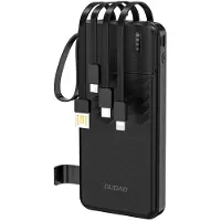 Dudao K11 10000mAh Powerbank with Built-in Cables - Black - 10000 mAh