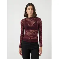 Y.A.S Yaslacey Ls Lace Top S. Noos - Burgundy - XS