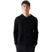 GOBI Cashmere Neuletakki 'Men's Zip-Up Cashmere Hoodie' musta