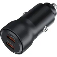 Dacota Platinum 65W -autolaturi kahdella USB-C-portilla, musta