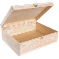 Hobby Hall Iso puinen laatikko kannella ja lukolla 40 x 30 x 14 cm – Creative Deco