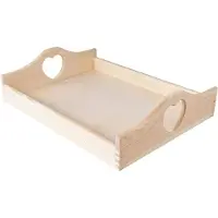 Hobby Hall Suuri puinen tarjoilualusta kahvoilla, 40x30cm