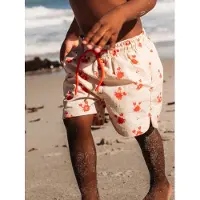 Swim Essentials Uimashortsit, Crabby Red/Beige, 122-128