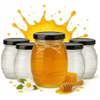Hobby Hall 20x Lasipurkki "pesä" 380ml hunajalle, hillolle, lahjoille