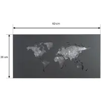LUCANDE Led seinävalaisin World , Musta, Olohuone/ruokailutila, Metalli, Moderni