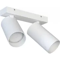 Lyora Kattokohdevalo Mono II, 2-lamppuinen, valkoinen, 31 cm pitkä, GU10 II , himmennettävä, Valkoinen/opaali, Olohuone/ruokailutila, Metalli, Moderni