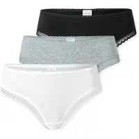 Schiesser Cheeky Thong 3-Pack, Black Lace - Modern Multipacks - Multi/patterned - L