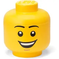 LEGO suuri säilytyslaatikko (Boy Head, keltainen)