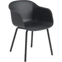 Muuto Fiber Outdoor Tuoli käsinojalla Anthracite Black