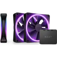 NZXT F120 RGB DUO Triple 120mm Case Fan Set 3 Pieces with RGB Controller and PWM Control Black (RF-D12TF-B1)