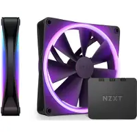 NZXT F140 RGB DUO, 140 mm, PWM, nestelaakeri, RGB -tuuletinsarja, 2 kpl, musta