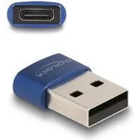 DeLOCK – USB 2.0 Adapter USB Type-A male to USB Type-C female blue (60051)