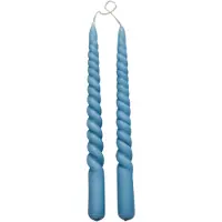 Lene Bjerre Twisted kierretty kynttilä 25 cm 2-pakkaus F. Blue