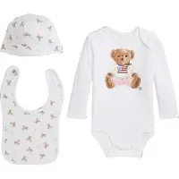 Ralph Lauren Lahjapaketti - Kuolalappu/Pipo/Body p/h - Valk - - 62 - Bodyt P/H