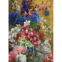 Diamond Dotz Gilded Cat & Flowers 52,00 x 72,00 cm timanttityö