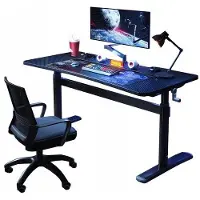 Hobby Hall Työpöytä, musta, 120 cm x 60 x (61-86) cm