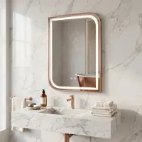 REA LED SEINÄPEILI ZONE 80x60 BRUSH ROSE GOLD