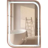 REA LED SEINÄPEILI ZONE 70x50 BRUSH ROSE GOLD