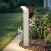 Arcchio LED-pylväsvalaisin Yolena, anturi, 100 cm, valkoinen, IP54 Yolena, Valkoinen/opaali, Alumiini, Moderni