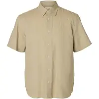 Selected Slmregclaus Clay Linenblend Ss Sht Noos - Beige - M