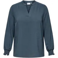 ONLY Carmetta L/S V-Neck Top Wvn Noos - Blue - 52
