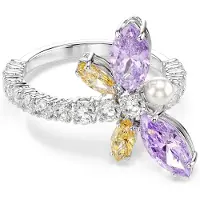 Swarovski Sormus keltainen / lila / hopea / läpinäkyvä