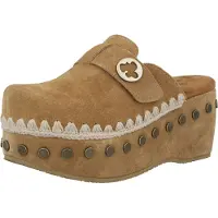 Mou for woman. MU.SW611001A Brown leather clogs (40), 5 to 8 cm, Suede, None, Casual