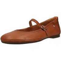 Pikolinos for woman. W2S-2631CO Carmona brown leather ballerinas (37), Flat, Buckle, Casual