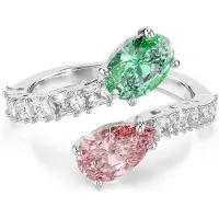 Swarovski Sormus vihreä / roosa / hopea