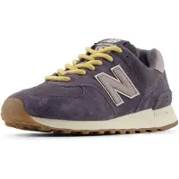New Balance for woman. W574V2_LI Gray 574 leather sneakers (37), Flat, Suede, Laces, Casual, Grey