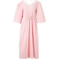 Object Objpaige 2/4 Re Vneck Midi Dress 144 - Pink - 38