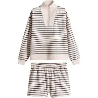 The Set Juoksupuku beige / laivastonsininen