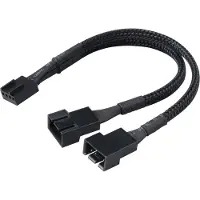 Akasa Y-Adapterikaapeli, 4-pin Naaras- 2 x 4-Pin uros, 10cm, Musta