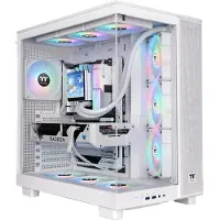 Thermaltake View 380 XL TG ARGB, Midi Tower, PC, Valkoinen, ATX, mikro ATX, Mini-ITX, SPCC, Karkaistu lasi, Pelaaminen (CA-11E-00M6WN-00)