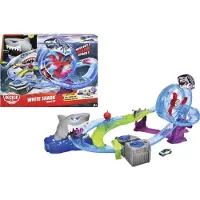 Dickie Toys -Dickie – Dickie White Shark Racetrack with a shark, a set of tracks with a metal car and sound and light effects (203338002)