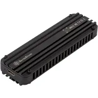 Silverstone MS12, ulkoinen kotelo NVMe M.2 SSD-levylle, USB 3.2 Type-C, musta