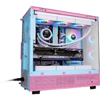 Thermaltake View 270 Plus TG, Midi Tower, PC, Vaaleanpunainen, ATX, EATX, mikro ATX, Mini-ITX, SPCC, Karkaistu lasi, Pelaaminen (CA-1Y7-00MAWN-00)
