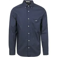 Gant for man. 3000100 Regular Fit poplin shirt navy (M), Casual, Cotton, Long sleeve